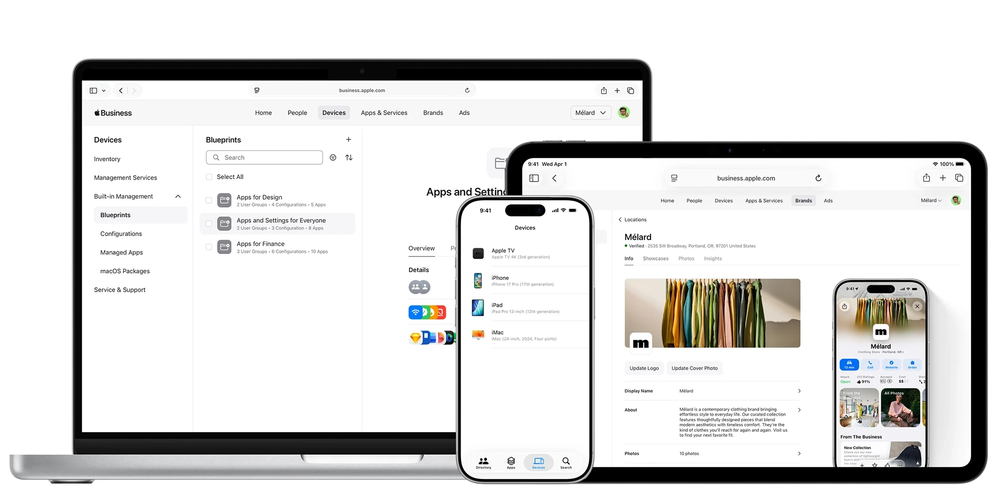 Apple Business on Mac, iPad and iPhone